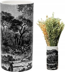 Váza Forest Noir kerámia fekete-fehér 25 cm magas modern dekoratív