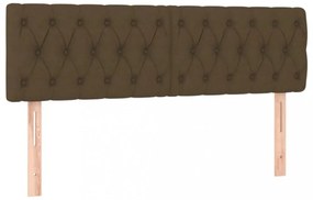 sötétbarna szövet LED-es fejtámla 160x7x78/88 cm