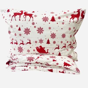 Flanel lepedők karácsonyi Christmas time piros 200x140cm+90x70cm TiaHome