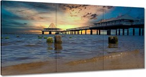 Vászonkép 180x90 Naplemente a tengerparton