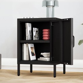 Fekete fém éjjeliszekrény – MIA Modern 424 x 595 x 400 mm