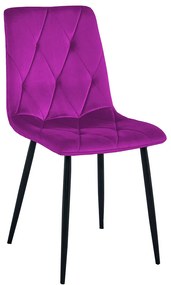 Étkezőszék DORA - lila bársony/fekete