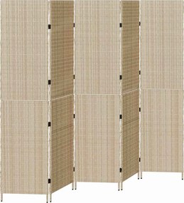vidaXL Szobaelválasztó Bézs 242 x 180 cm polirattan