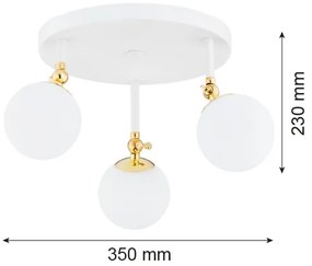 Argon 1434 - Fürdőszobai csillár LATINA 3xE14/7W/230V IP44 fehér/arany