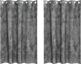 vidaXL Bársonyfüggönyök függönyökkel 2 pcs Szürke 175 x 140 cm Bársony