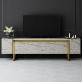 TV szekrény Yildiz - Travertine, Gold