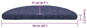 vidaXL 30 db kék öntapadó lépcsőszőnyeg 56 x 17 x 3 cm