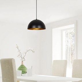 Sivani MR-721 fekete-arany fém függőlámpa, Ø30 cm