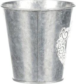 Fém virágtartó szív mintával ezüst-fehér