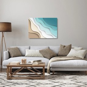 Absztrakt kép a tenger partján (üvegen) (70x50 cm)
