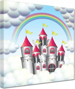 Vászonkép 20x20 Mesés kastély szivárvánnyal