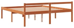 viaszbarna tömör fenyőfa időseknek való ágy 150 x 200 cm