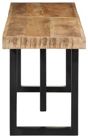 tömör nyers mangófa és acél pad 160 cm