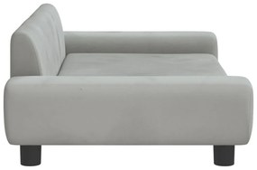 világosszürke bársony gyerekkanapé 100 x 54 x 33 cm