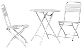 vidaXL Bisztró készlet 3 pcs Fehér Acél