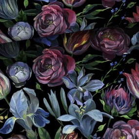 Függöny anyaga Barokk virágok