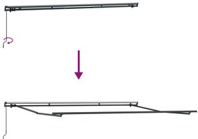 Kézi Behúzható Napellenző Piros és Fehér Csík 400x300 cm