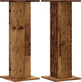 vidaXL 2 db antik fa színű szerelt fa hangszóróállvány 30 x 30 x 80 cm