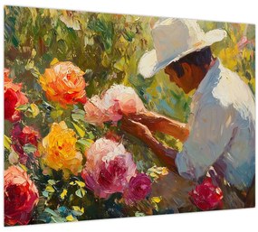 Üveg kép - Kertész (70x50 cm)