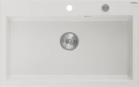 Mexen Elix gránit mosogató 1-medencés 800 x 500 mm, fehér, króm szifon - 6527801005-20