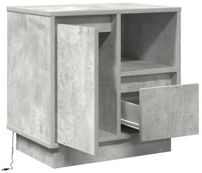 LED világítással ellátott éjjeli szekrények 2 db Beton Szürke 50x34,5x50 cm