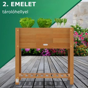 BOTANICA magaságyás akácfából, 68× 30×75cm, természetes barna Casaria