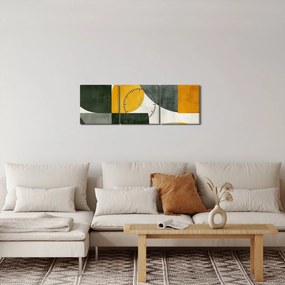 Kép - Olívazöld absztrakció (órával) (90x30 cm)