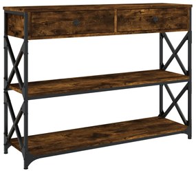 füstös tölgy színű szerelt fa tálalóasztal 100x28x75 cm