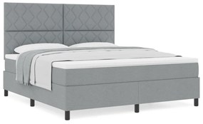 Box Spring Ágy Matraccal Világosszürke Szuper Király Szövet