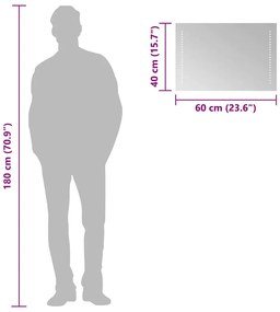 LED-es fürdőszobatükör 60x40 cm