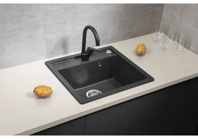 Sapho - Konyhai mosogató 53x50 cm gránit/fekete