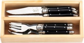Laguiole Style de Vie Premium Mini Evőeszköz Szett, Fekete, 12 részes