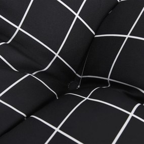 fekete kockás oxford szövet kerti padpárna 180 x 50 x 7 cm