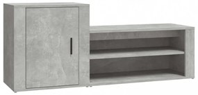 betonszürke szerelt fa cipőszekrény 130x35x54 cm