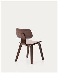 Sötétbarna étkezőszék diófa dekorral Gena – Kave Home