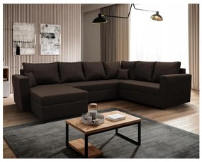 Univerzális kinyitható U-alakú sarokülőgarnitúra tárolóval SEYA barna