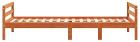 viaszbarna tömör fenyő ágykeret matrac nélkül 80x200 cm