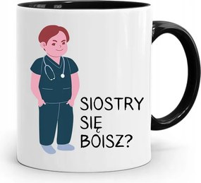 Fekete Bögre Ápolónőnek Nővérnek Félsz? fényképes nyomattal