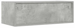 TV szekrény LED világítással beton szürke 75x35,5x25 cm