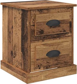 vidaXL Éjjeliszekrény fiókkal Öreg fa 39 x 39 x 47.5 cm Faanyag