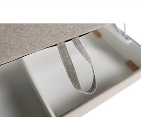 Boxspring típusú ágy 180x200, szürkésbarna taupe, FERATA TV KOMFORT