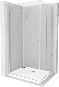 Mexen Lima Duo, zuhanykabin 100 (ajtó) x 90 (ajtó) cm, 6mm átlátszó üveg, króm profil, + zuhanytálca, 856-100-090-01-02-4010