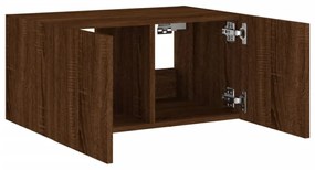barna tölgyszínű fali TV-szekrény LED-del 60x35x31 cm