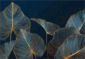 Fotótapéta Levelek Arany Glamour Hálószoba Nappali Tapéta Flizelina 150x105