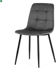 Jídelní židle, šedá, sametová látka, CT-V5081 GREY4