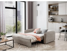 Bézs zsenília kinyitható-tárolóhelyes kanapé 155 cm Laine – ELTAP
