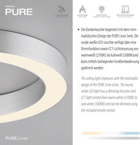 Paul Neuhaus modern mennyezeti lámpa pure lines round acél pln6310-95