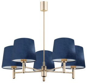 Argon 2086 - PONTE 5xE27/15W/230V kék réz rúd csillár