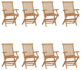 vidaXL 8 db tömör tíkfa összecsukható kerti szék