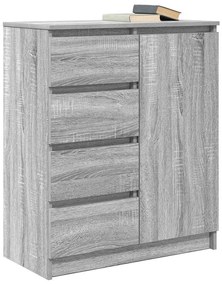 szürke sonoma szerelt fa tálalószekrény fiókos 71x35x84 cm